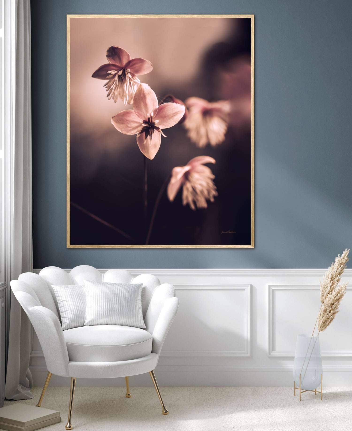 Rosa blomster banner