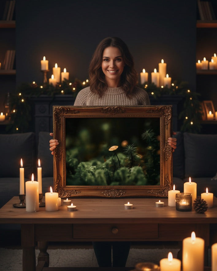 Sopp og mose i naturlige toner