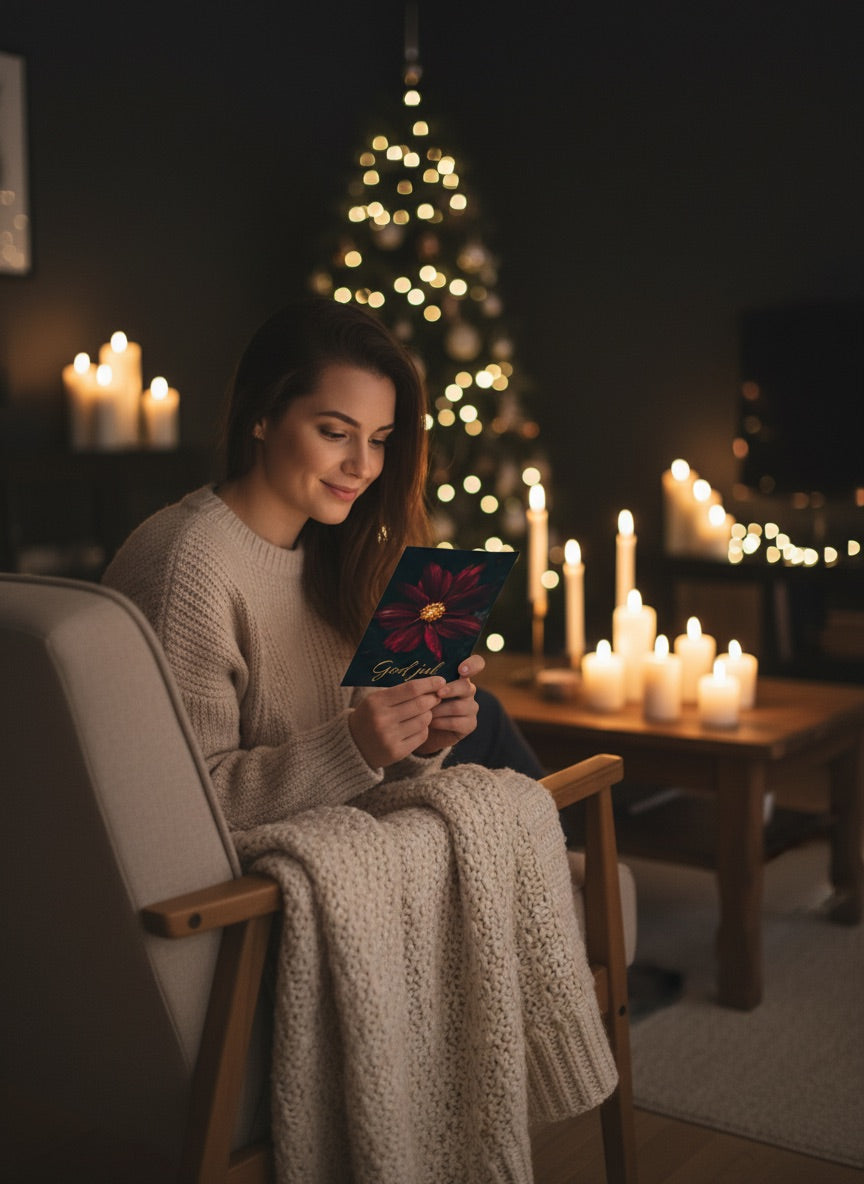 Julekort Dark Beauty - Pakke med 10 postkort (tosidig, standardkonvolutter)