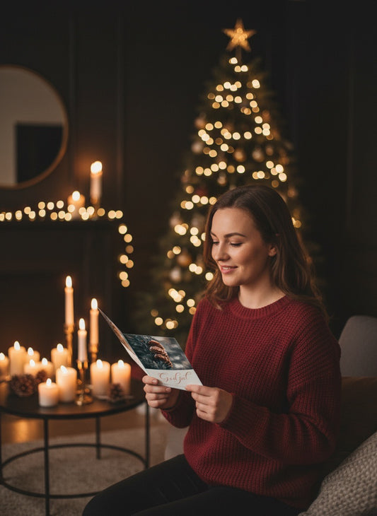 Julekort 4- Pakke med 10 enkle julekort (tosidig, standardkonvolutter)