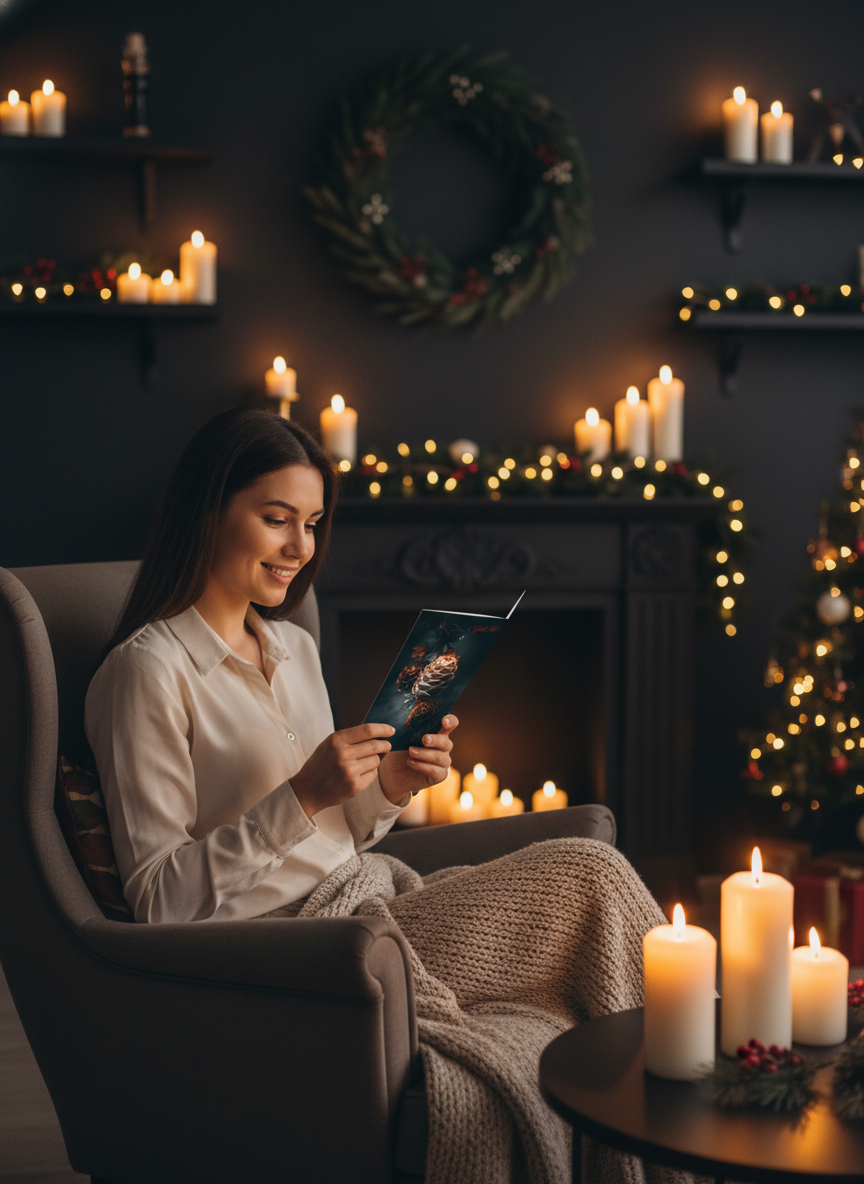 Overflowing julekort -  Pakke med 10 foldekort (standardkonvolutter)